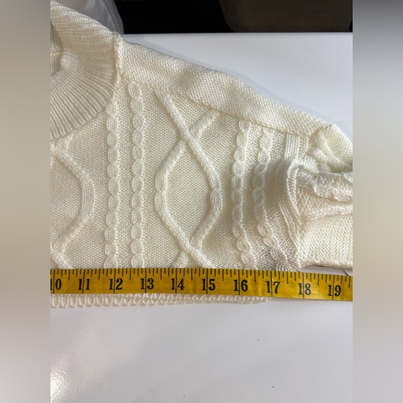 NWT BP. Nordstrom Cowl Neck Cable Knit Crop Sweater Set Ivory Sz Small - Picture 10 of 13